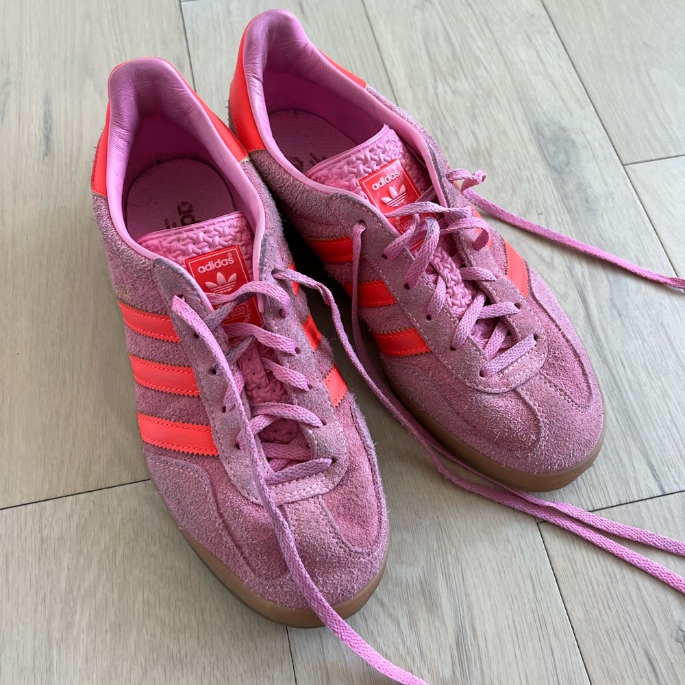 Pink adidas gazelle sneakers